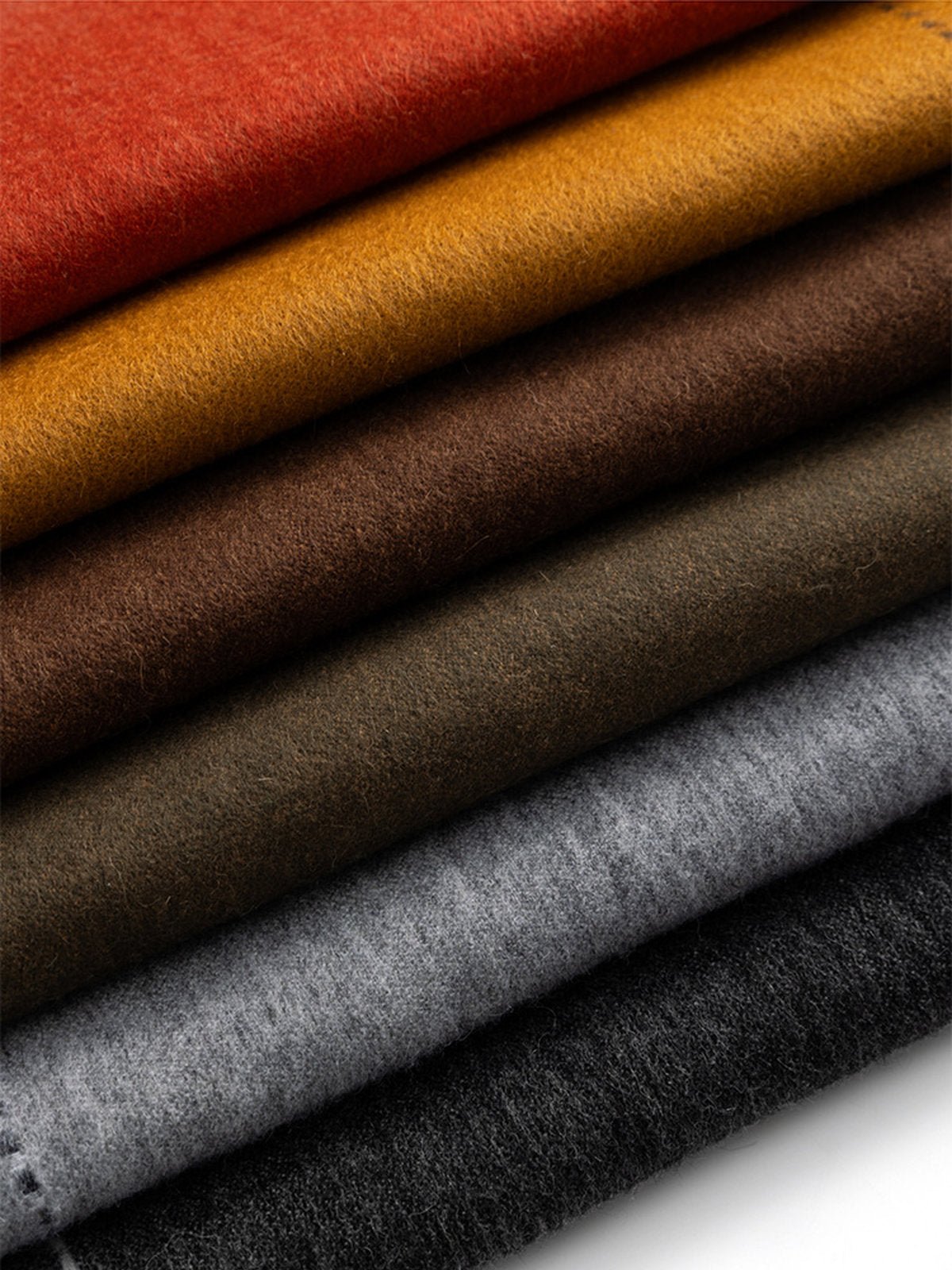 Écharpe en pure laine, double face, écharpe longue hiver, accessoire doux et chaud, écharpe à franges femme, modèle Wizie - Écharpe - Rouge