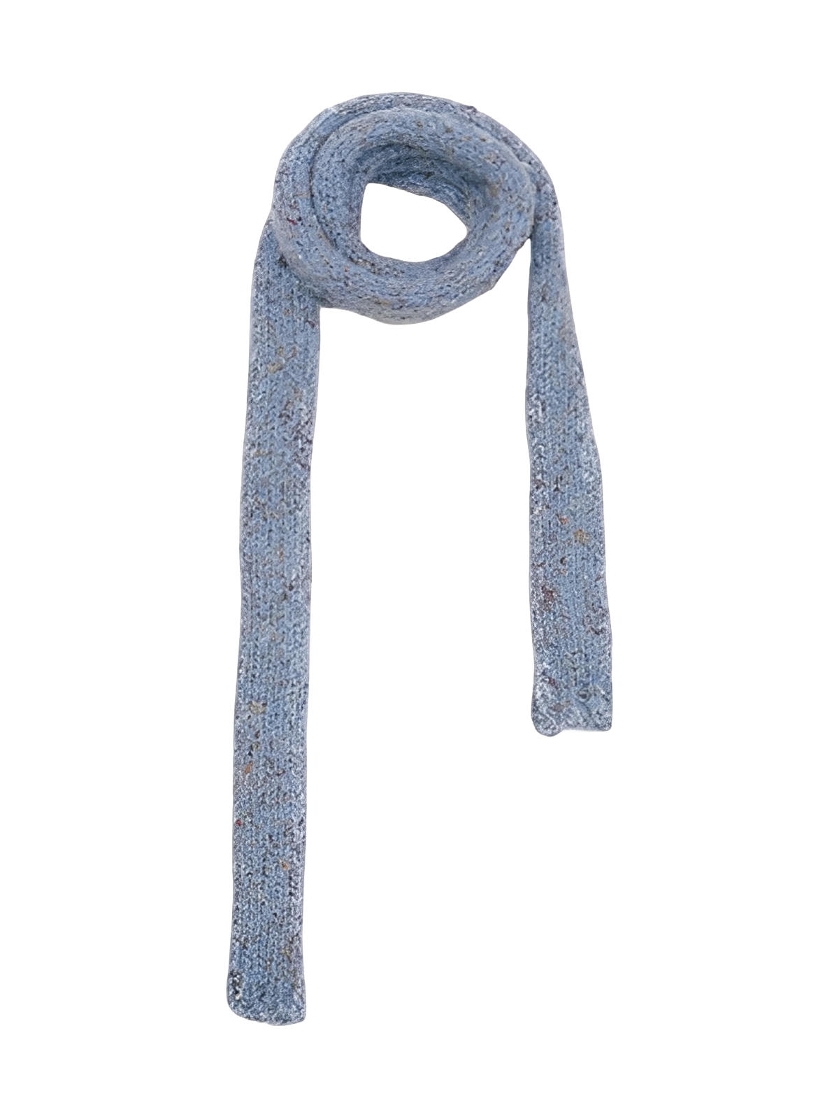 Écharpe fine femme hiver, tricotée à la main, longue et étroite, toucher doux, coloris pastel chiné, accessoire chaud et léger, modèle Icy - Écharpe - Bleu