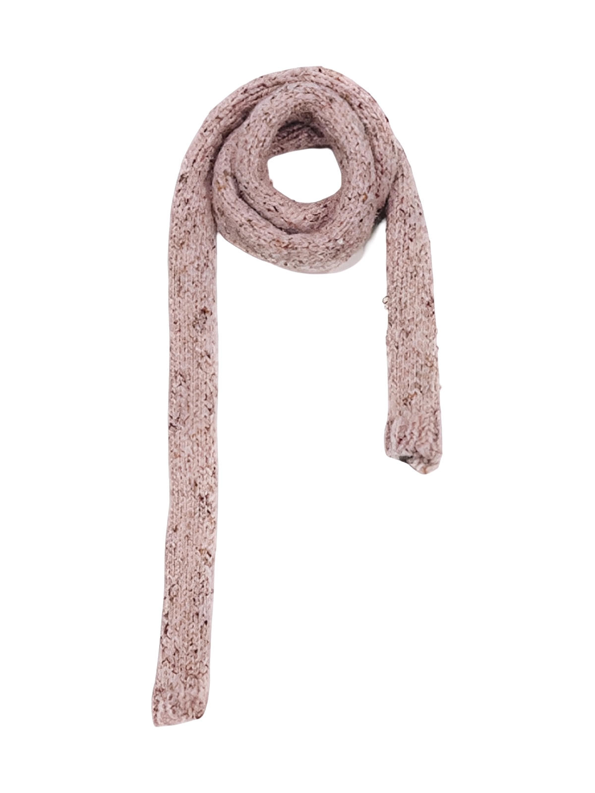 Écharpe fine femme hiver, tricotée à la main, longue et étroite, toucher doux, coloris pastel chiné, accessoire chaud et léger, modèle Icy - Écharpe - Rose