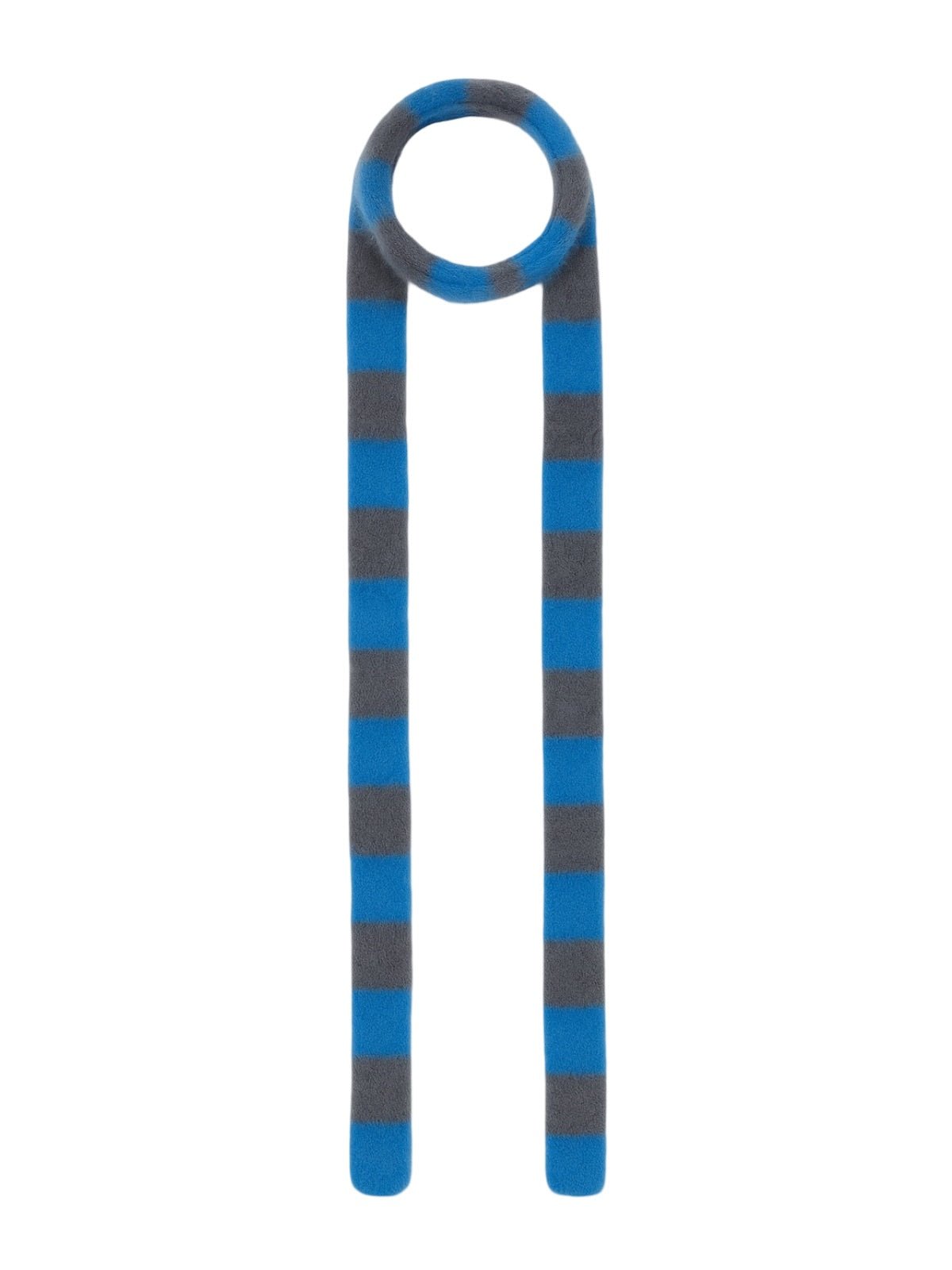 Écharpe fine rayée femme, écharpe douce et longue, écharpe hiver colorée, écharpe fine en nylon, écharpe chaude pour l'hiver, modèle Insy - Écharpe - Bleu et gris