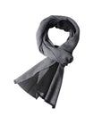 Écharpe homme hiver, cachemire doux, noir et gris double face, design minimal, grand format chaud, modèle Théo - Écharpe - Gris
