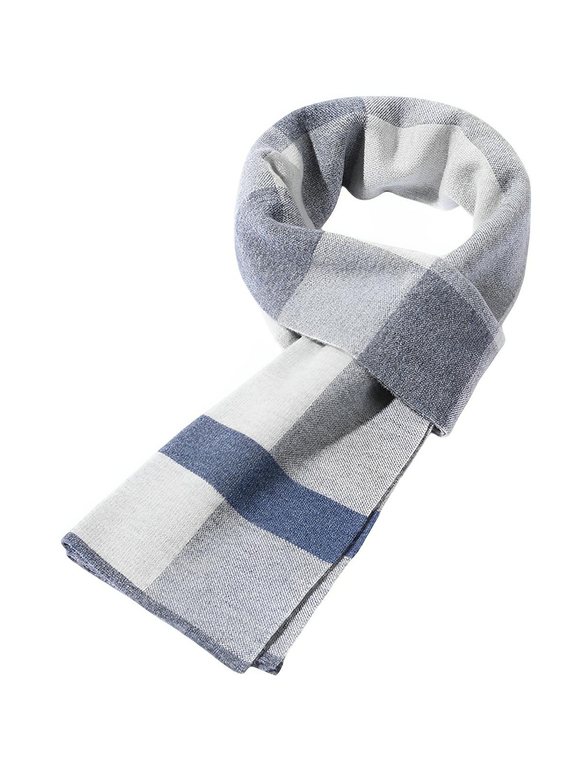 Écharpe homme pure laine, carreaux chic hiver, écharpe chaude longue, style urbain moderne, écharpe douce chaude, modèle Aymeric - Écharpe - Style 4