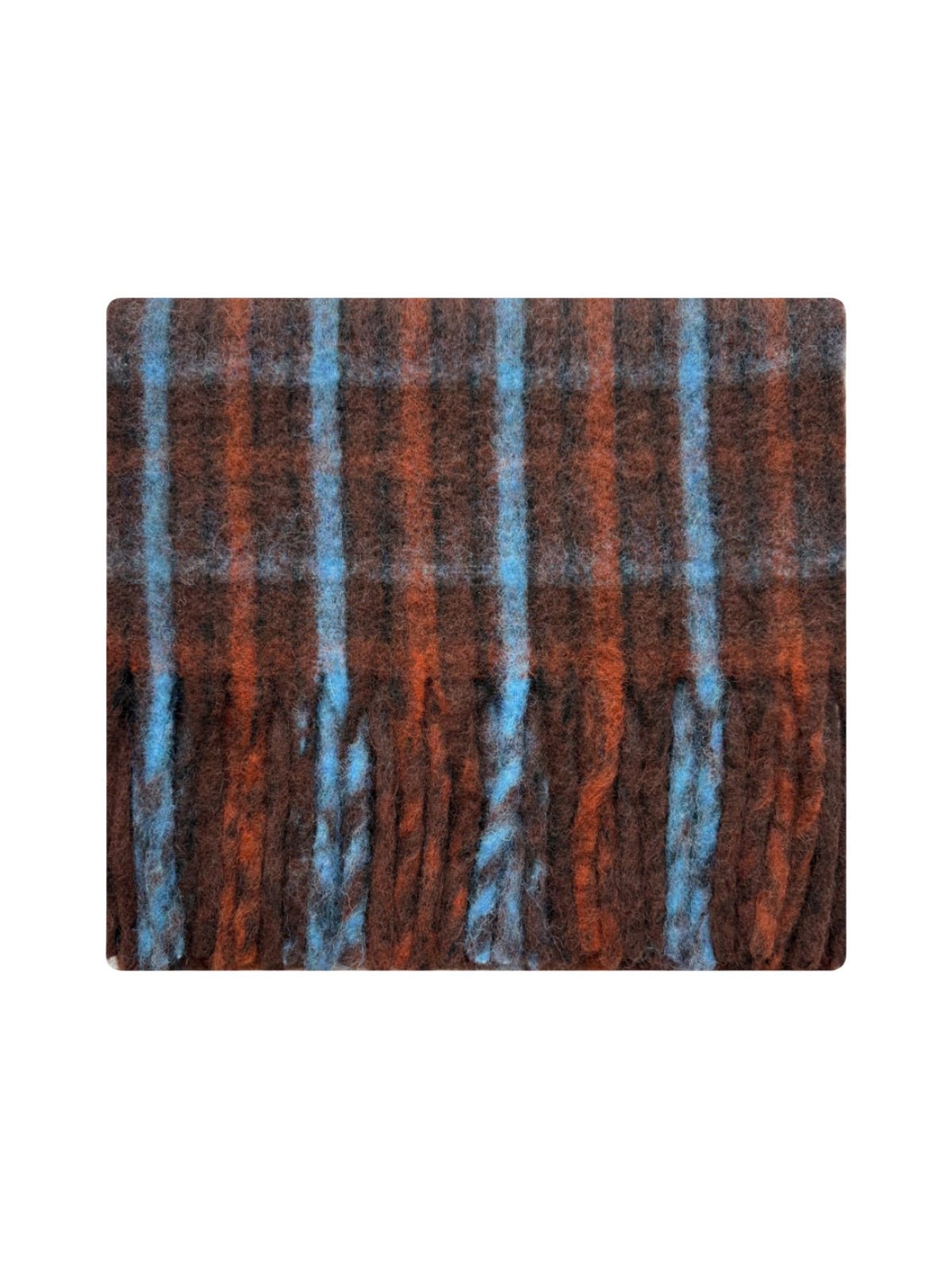 Écharpe longue à carreaux, laine mélangée douce, maxi format hiver, franges épaisses, écharpe chaude femme, style rétro cosy, écharpe plaid enveloppante, modèle Gretel - Écharpe - Café