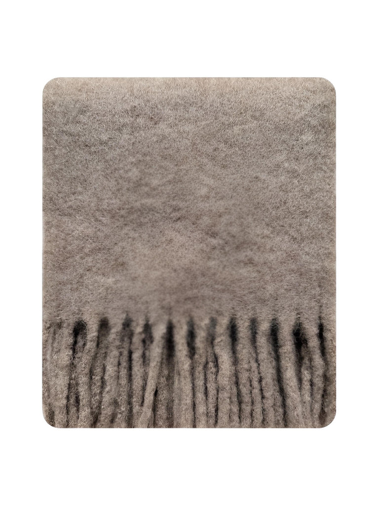 Sciarpa lunga da donna invernale, lana di alpaca morbida, sciarpa calda con frange, accessorio cocooning per l'inverno, sciarpa soffice tinta unita, modello Laorie