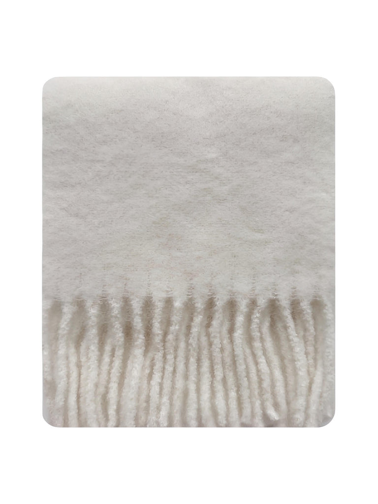 Sciarpa lunga da donna invernale, lana di alpaca morbida, sciarpa calda con frange, accessorio cocooning per l'inverno, sciarpa soffice tinta unita, modello Laorie