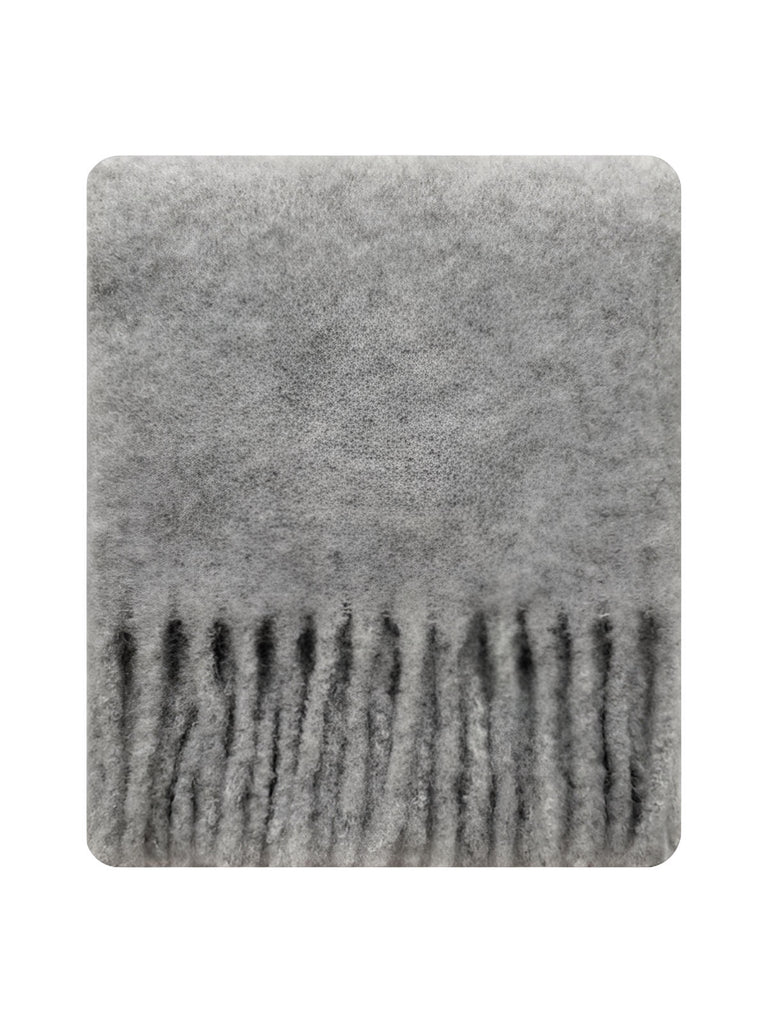 Sciarpa lunga da donna invernale, lana di alpaca morbida, sciarpa calda con frange, accessorio cocooning per l'inverno, sciarpa soffice tinta unita, modello Laorie