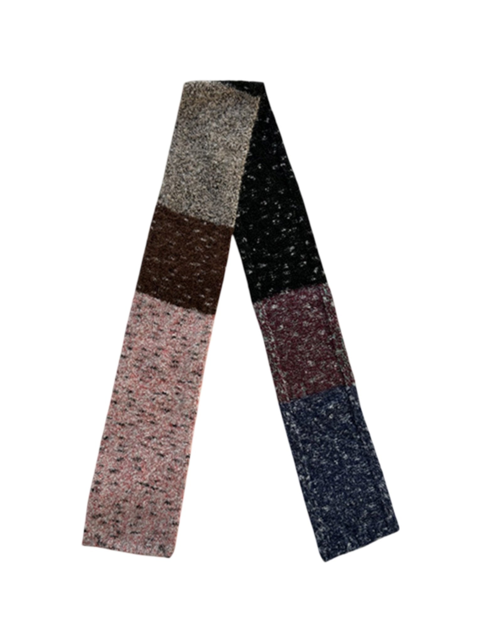 Écharpe longue patchwork, écharpe hiver femme, écharpe douce multicolore, écharpe tricotée chaude, écharpe à motifs colorés, modèle Récha - Écharpe - Multicolore