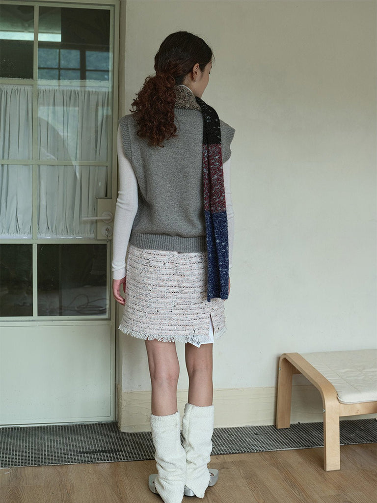 Écharpe longue patchwork, écharpe hiver femme, écharpe douce multicolore, écharpe tricotée chaude, écharpe à motifs colorés, modèle Récha - Écharpe - Multicolore