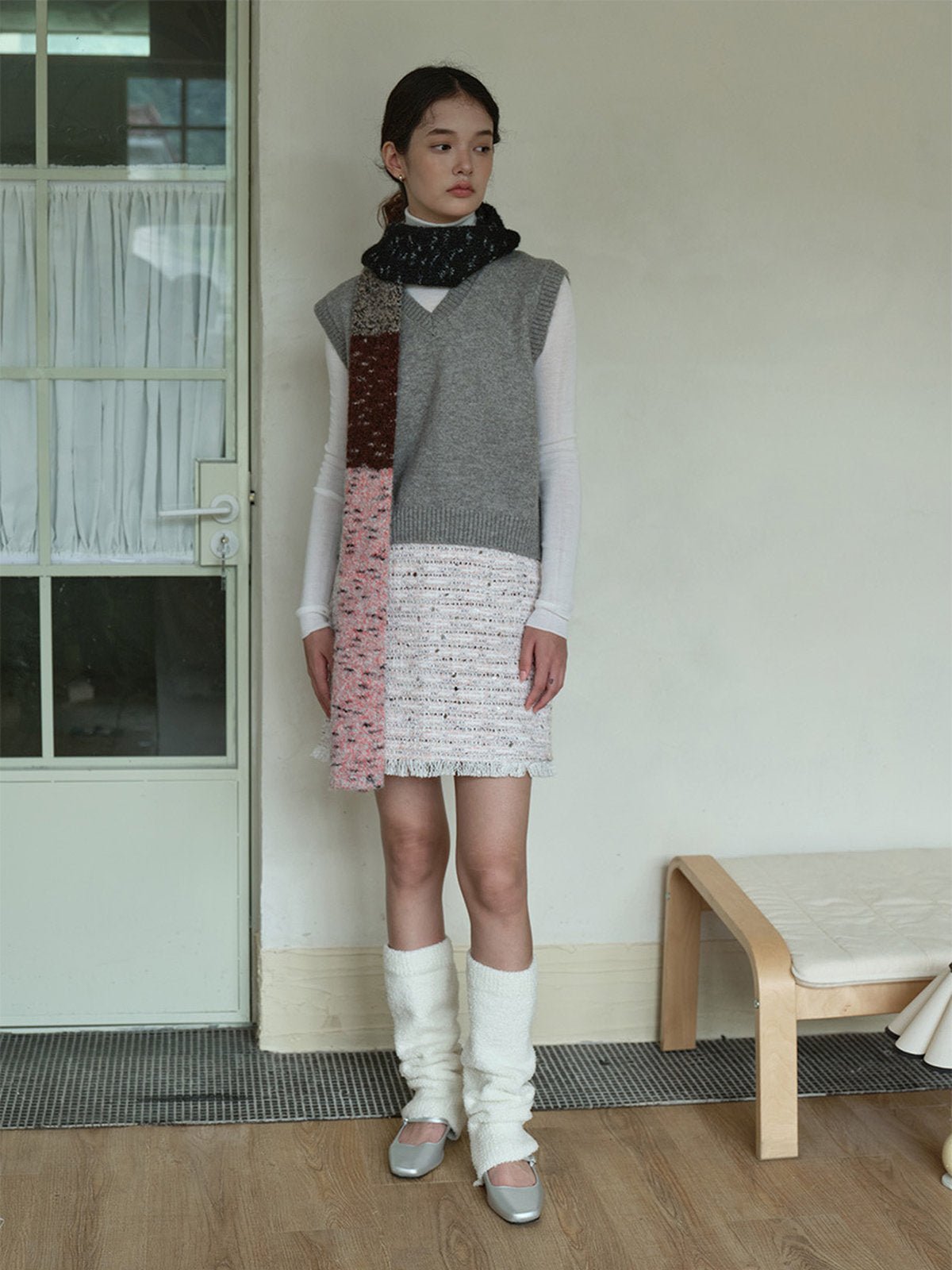 Écharpe longue patchwork, écharpe hiver femme, écharpe douce multicolore, écharpe tricotée chaude, écharpe à motifs colorés, modèle Récha - Écharpe - Multicolore