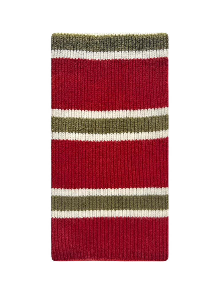 Sciarpa a righe invernale da donna, lana morbida e calda, motivo a larghe righe, lavorata a maglia grossa, stile vintage grafico, modello Zodia