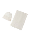 Ensemble bonnet et écharpe chaud hiver tricoté, assortie, laine doux, style décontracté, accessoire mixte hiver, modèle Ulse - Écharpe - Blanc