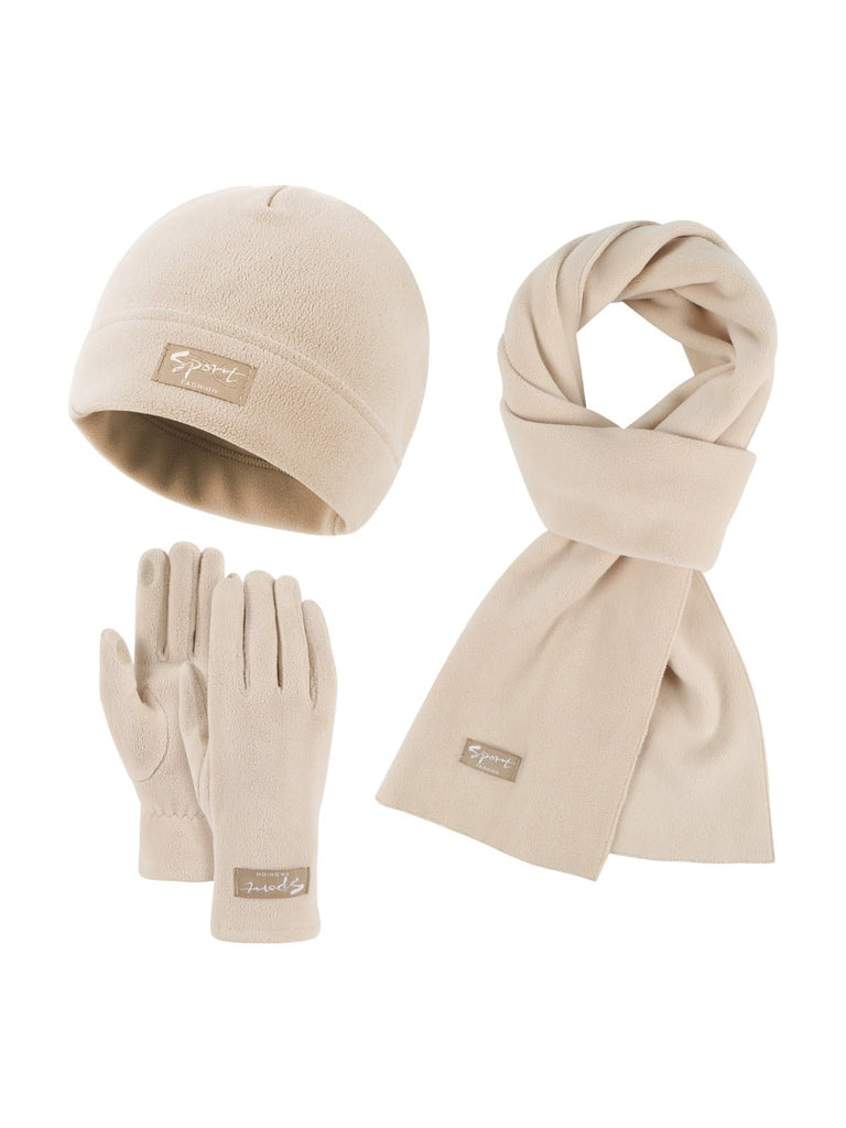 Ensemble hiver mixte, bonnet polaire homme femme, gants tactiles hiver, écharpe douce chaude, ensemble hiver unisexe, protection froid, accessoire sports d’hiver, modèle Lipène - Écharpe - Blanc