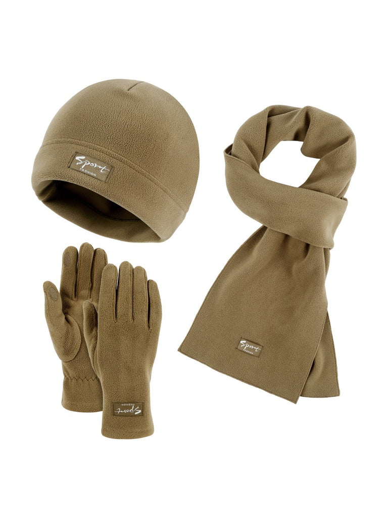 Ensemble hiver mixte, bonnet polaire homme femme, gants tactiles hiver, écharpe douce chaude, ensemble hiver unisexe, protection froid, accessoire sports d’hiver, modèle Lipène - Écharpe - Beige