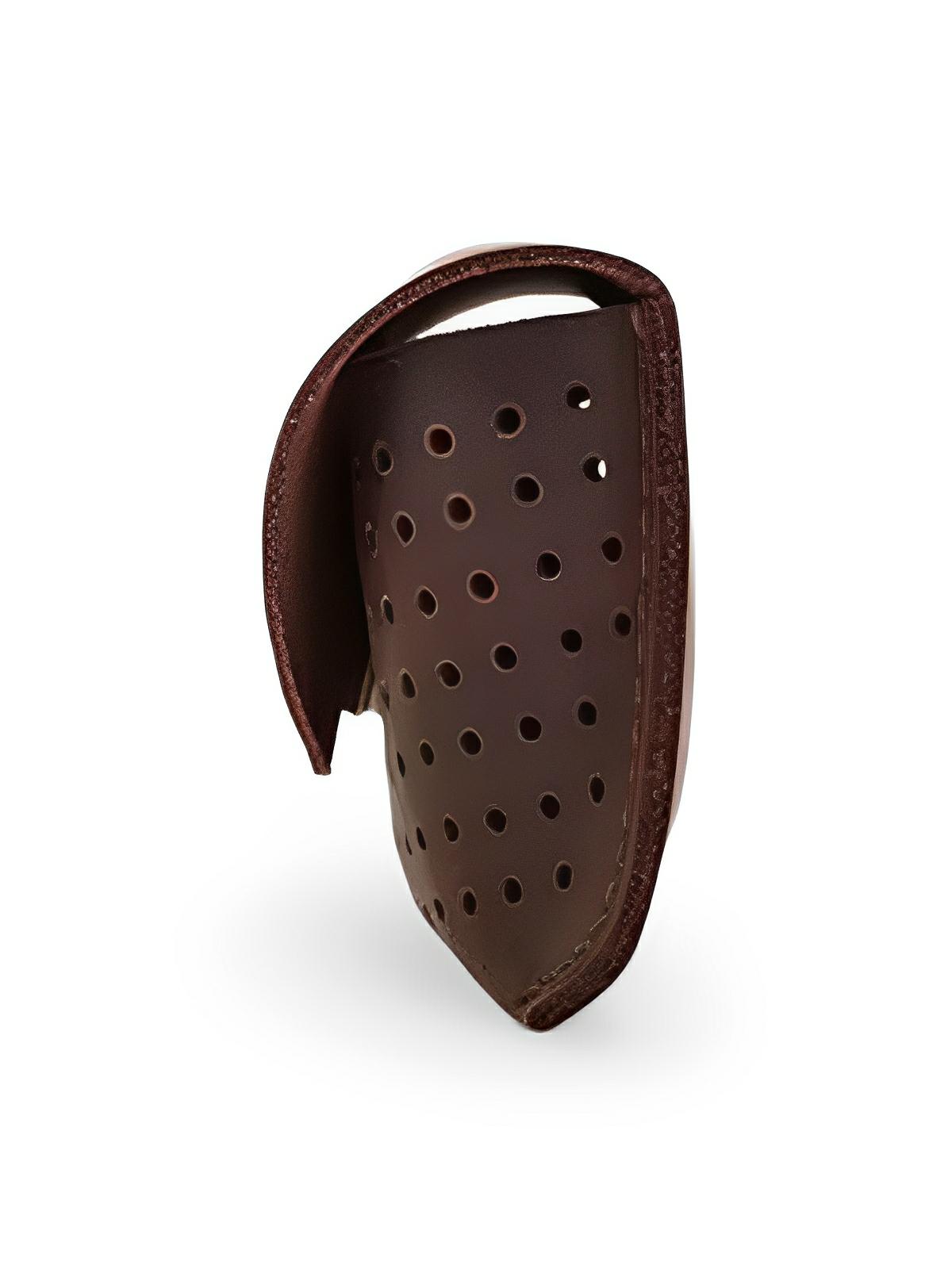 Étui à lunettes, en cuir, à l'aspect pratique, design perforé, modèle Ézéchias - Coffret - Café
