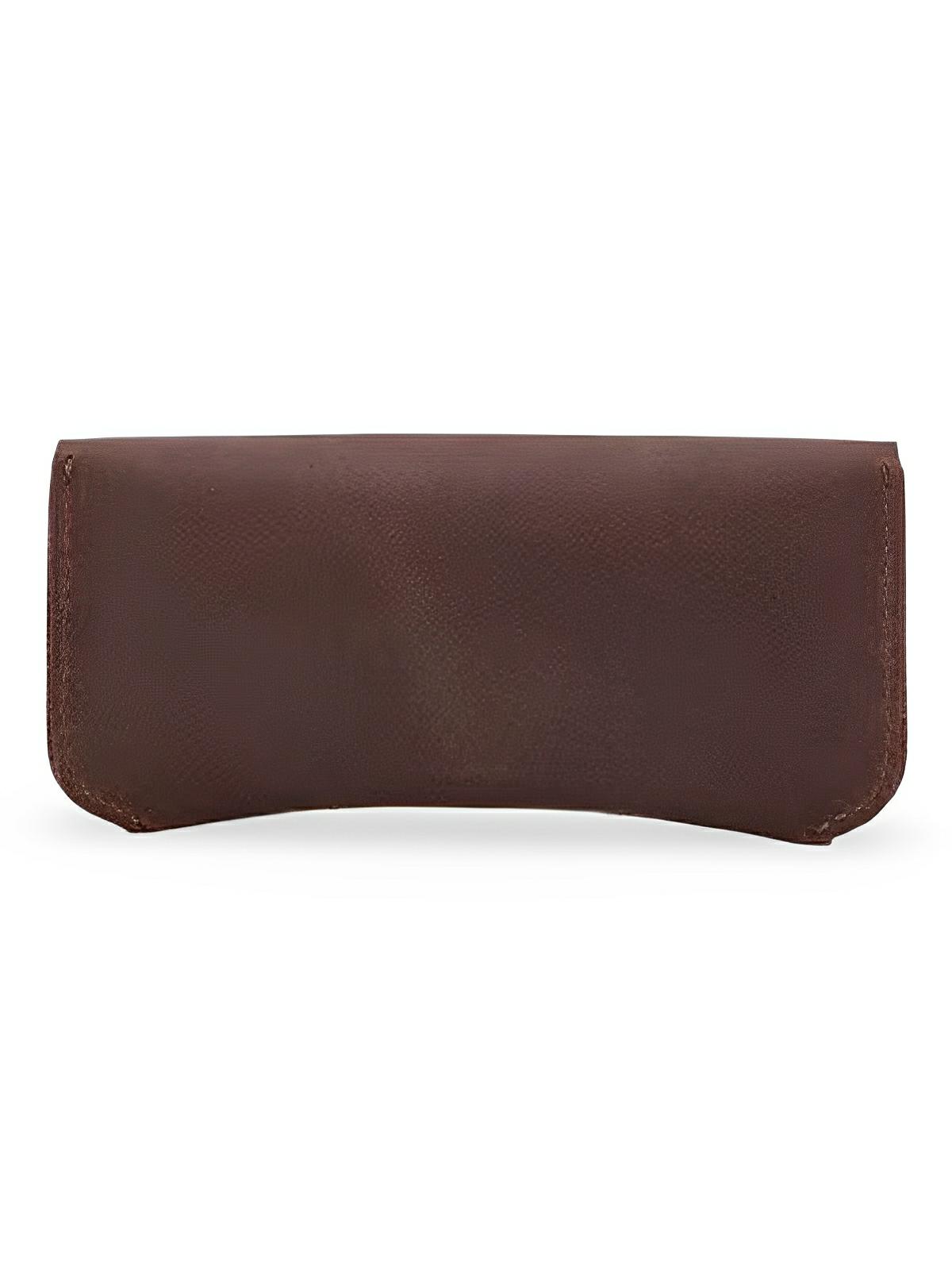 Étui à lunettes, en cuir, à l'aspect pratique, design perforé, modèle Ézéchias - Coffret - Café