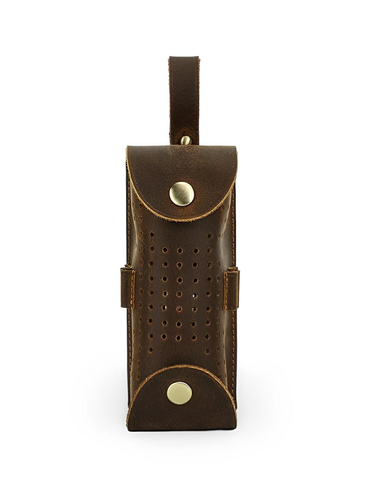 Étui pour balles de golf et tees, en cuir, transportable partout, modèle Clodion - Coffret - Café
