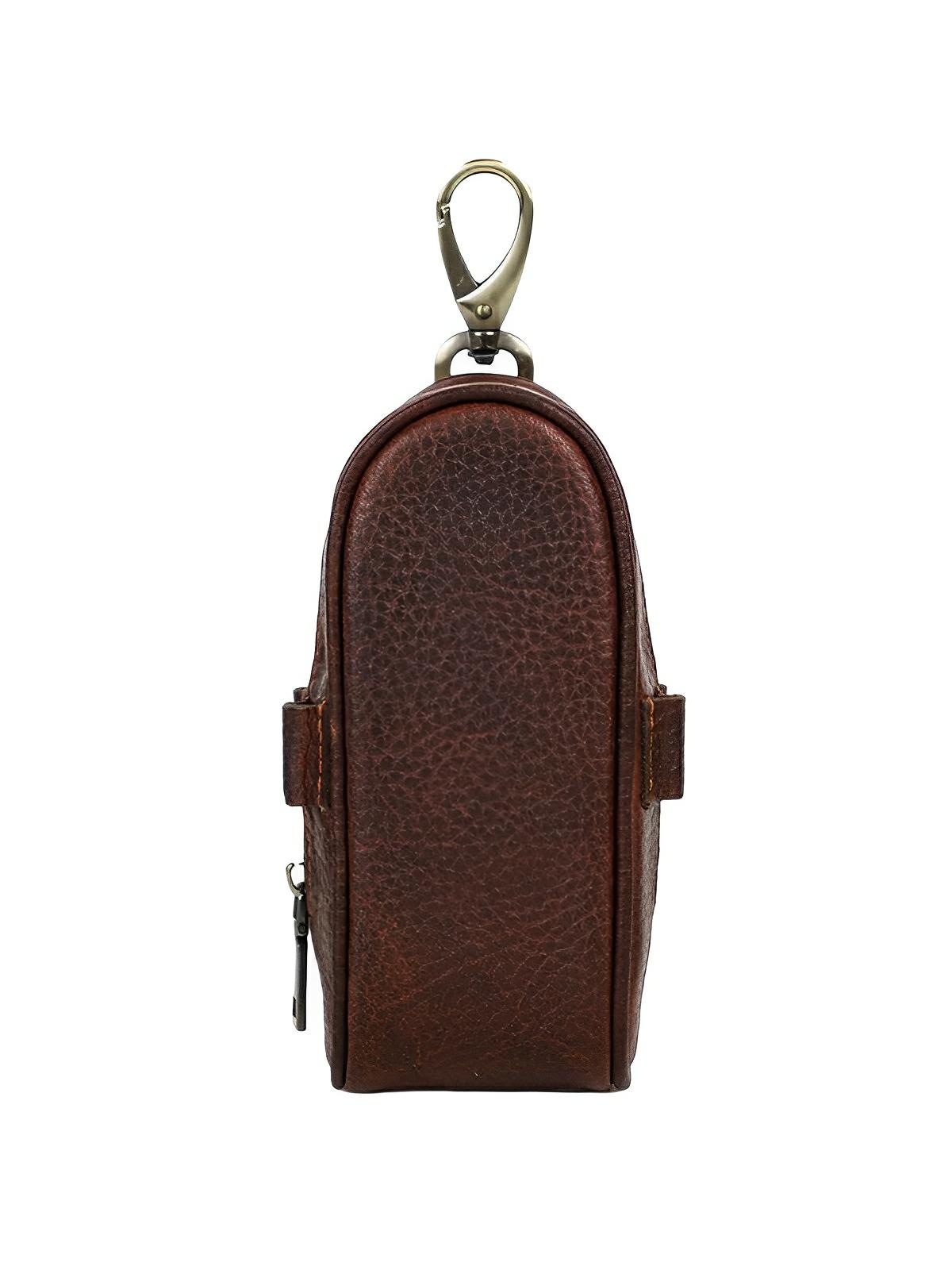 Étui pour balles de golf et tees, en cuir, transportable partout, modèle Ébrard - Coffret - Café
