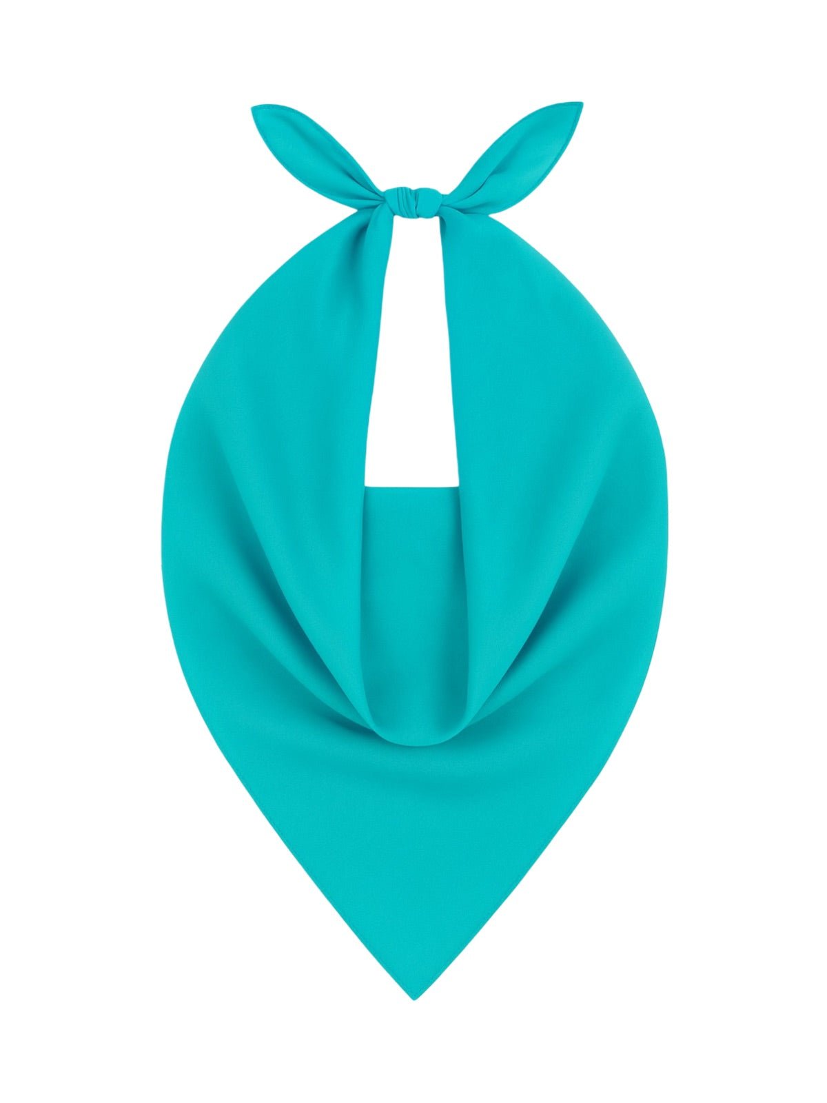 Foulard carré femme 95x95cm, soie imitation douce, coloris unis variés, accessoire polyvalent, léger printemps été, modèle Lala - Écharpe - Cyan