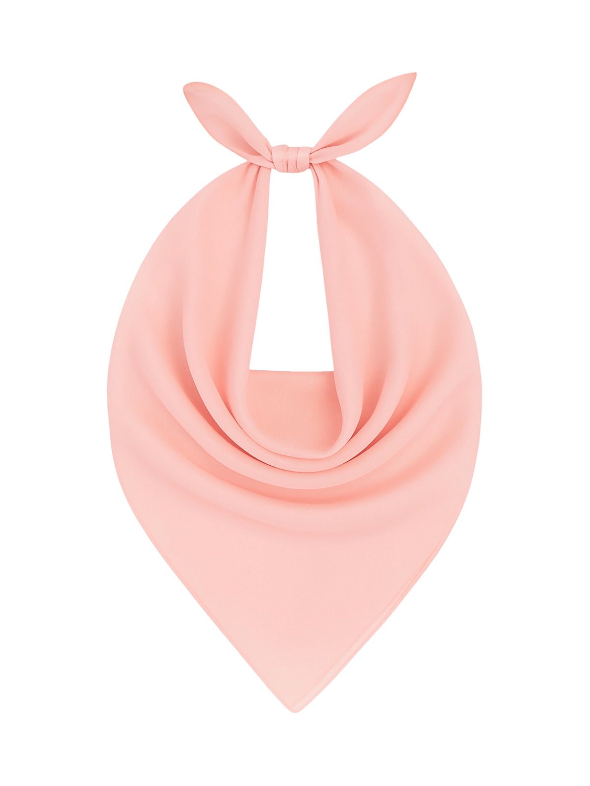 Foulard carré femme 95x95cm, soie imitation douce, coloris unis variés, accessoire polyvalent, léger printemps été, modèle Lala - Écharpe - Rose