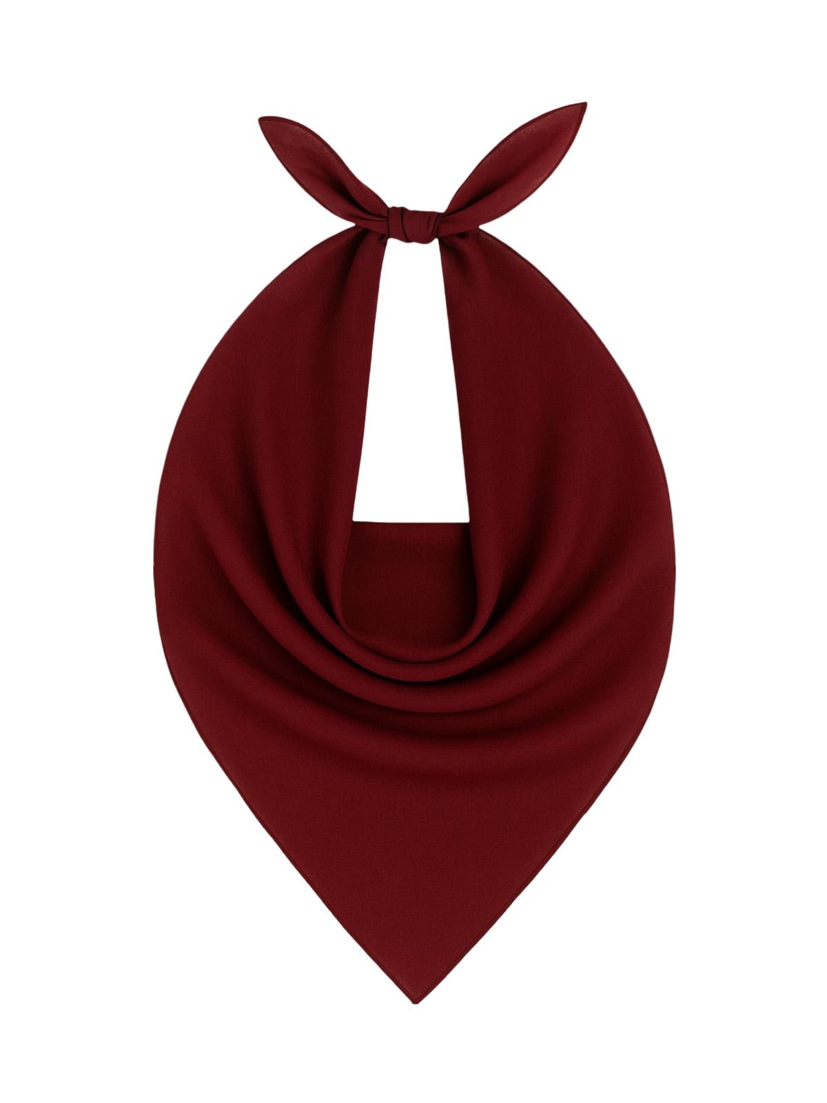 Foulard carré femme 95x95cm, soie imitation douce, coloris unis variés, accessoire polyvalent, léger printemps été, modèle Lala - Écharpe - Bordeaux