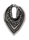 Foulard carré soyeux, imprimé léopard noir et gris, foulard 90x90 cm, accessoire femme printemps été, écharpe légère cou tête épaules, modèle Giselle - Écharpe - Noir