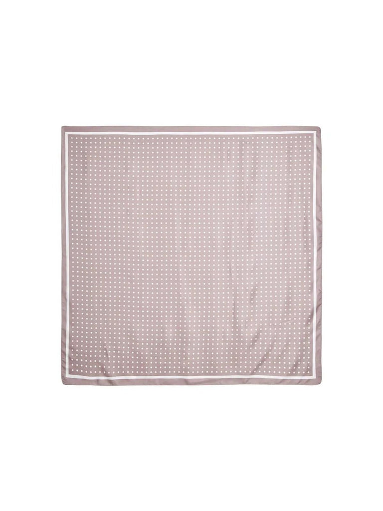 Foulard femme aspect soie, carré à pois, accessoire cheveux noué, châle léger printemps, foulard cou soyeux, modèle Kristina - Écharpe - Beige