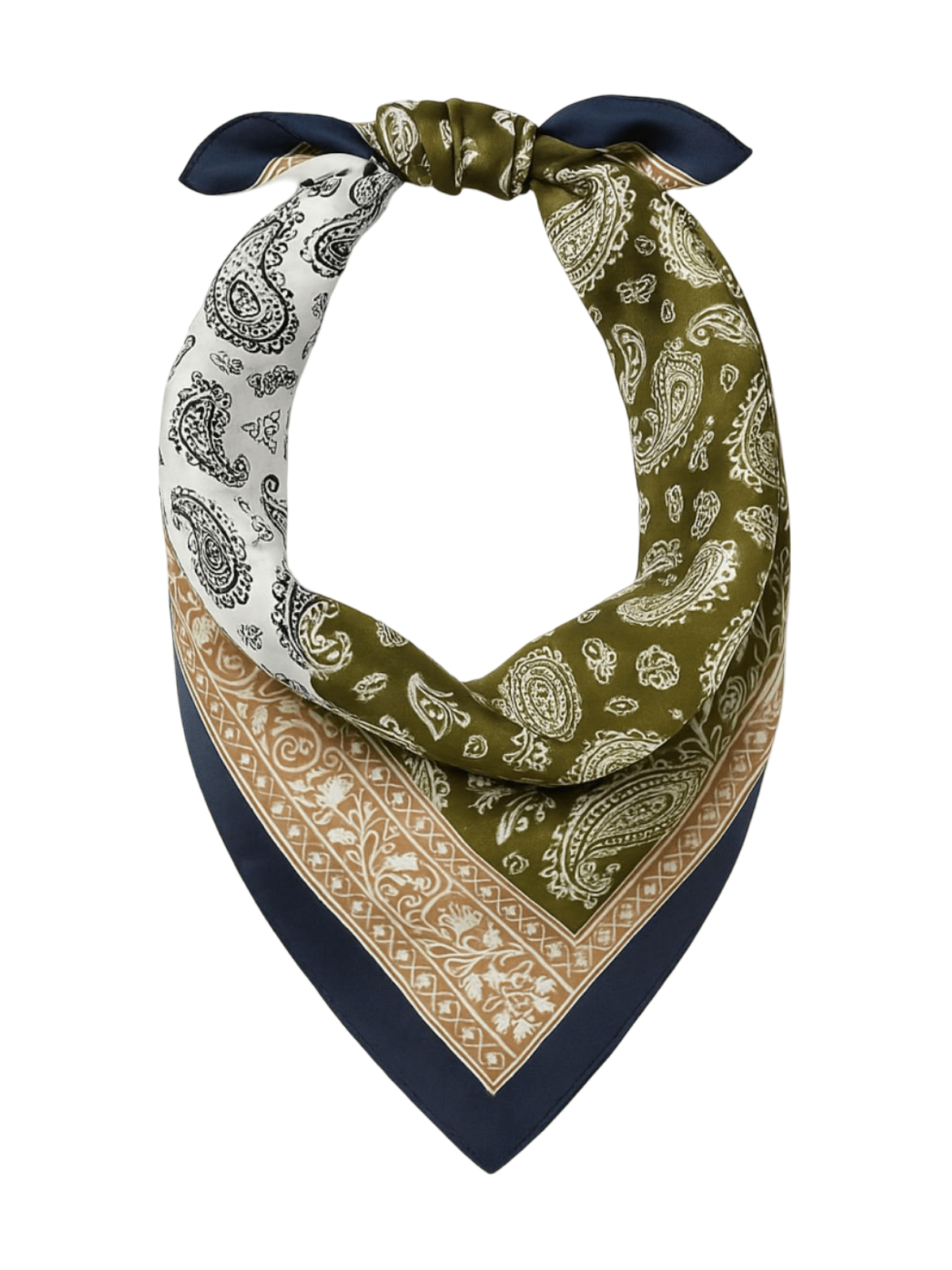 Foulard femme aspect soie viscose, carré 90x90, motif multicolore, accessoire cheveux, écharpe fine légère, style chic printemps été, cadeau original modèle Clémence - Écharpe - Multicolore