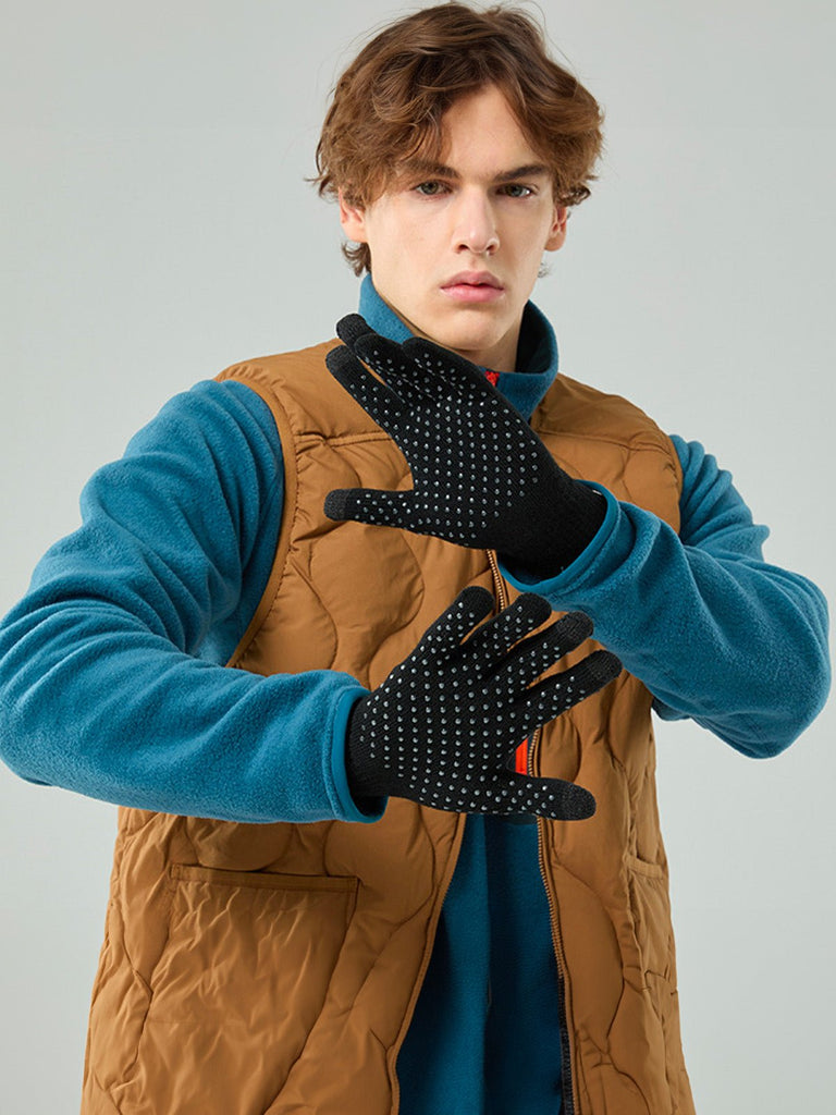 Gant hiver tactile, protection thermique main, accessoires ski antidérapants, doublure chaude, broderie discrète, modèle Loki - Gants - Noir