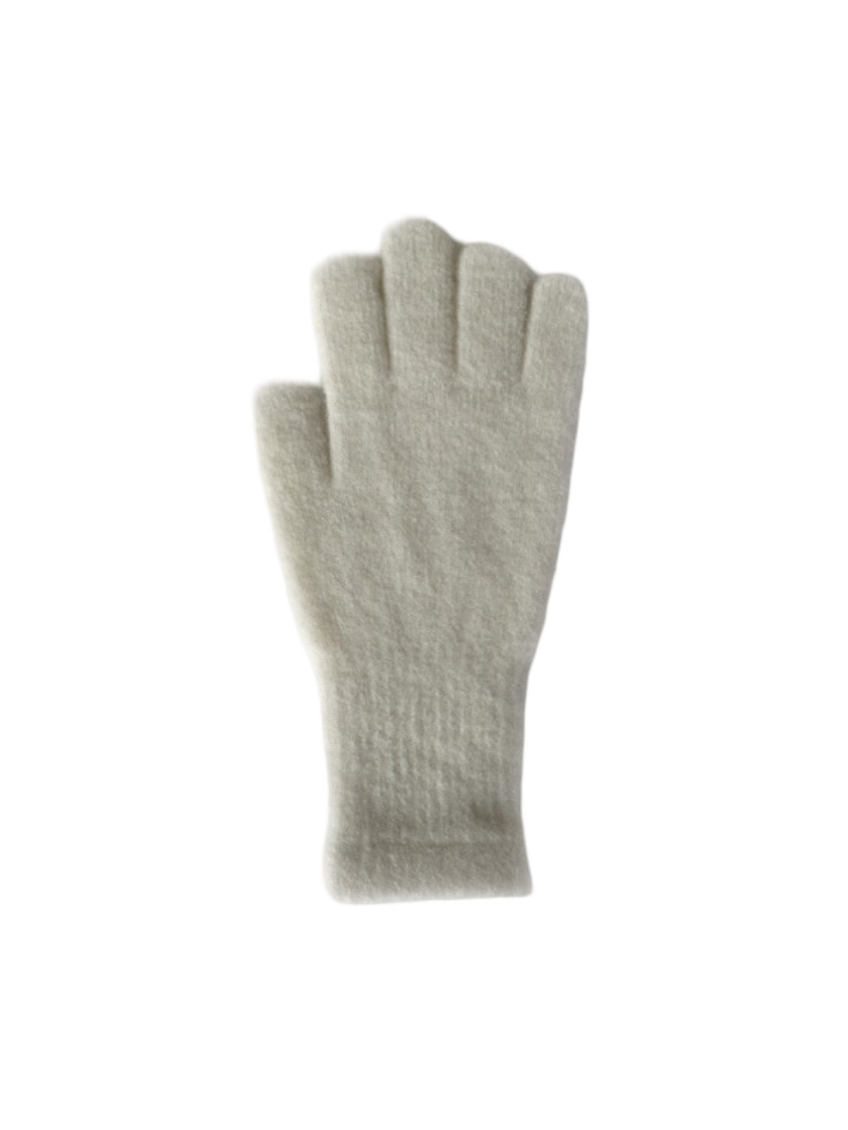 Gants en maille douce, gants hiver femme, gants longs tricotés, gants chauds doux au toucher, gants colorés unis, gants tactiles laine mélangée, modèle Kinz - Écharpe - Blanc