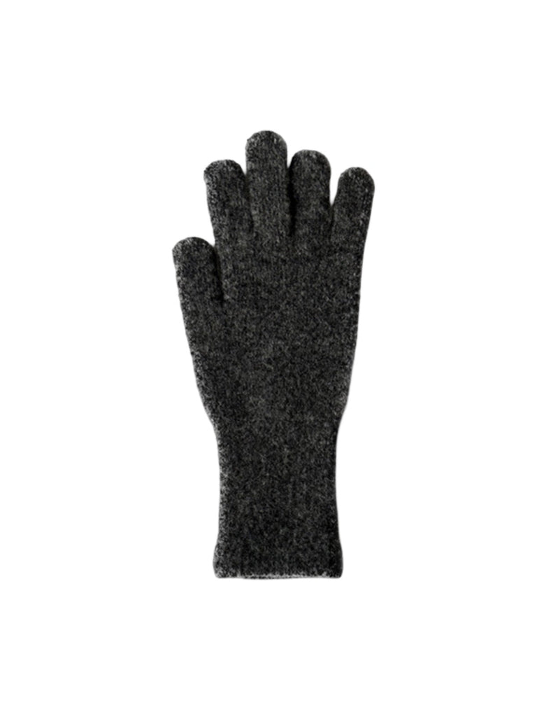 Gants en maille douce, gants hiver femme, gants longs tricotés, gants chauds doux au toucher, gants colorés unis, gants tactiles laine mélangée, modèle Kinz - Écharpe - Gris foncé