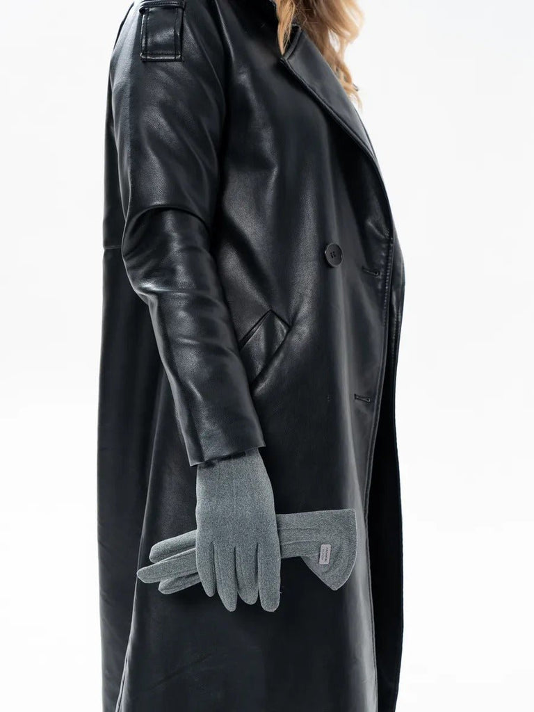 Gants hiver femme, tactiles et chauds, velours thermiques, sans fermeture, anti - froid, modèle Lina - Gants - Gris