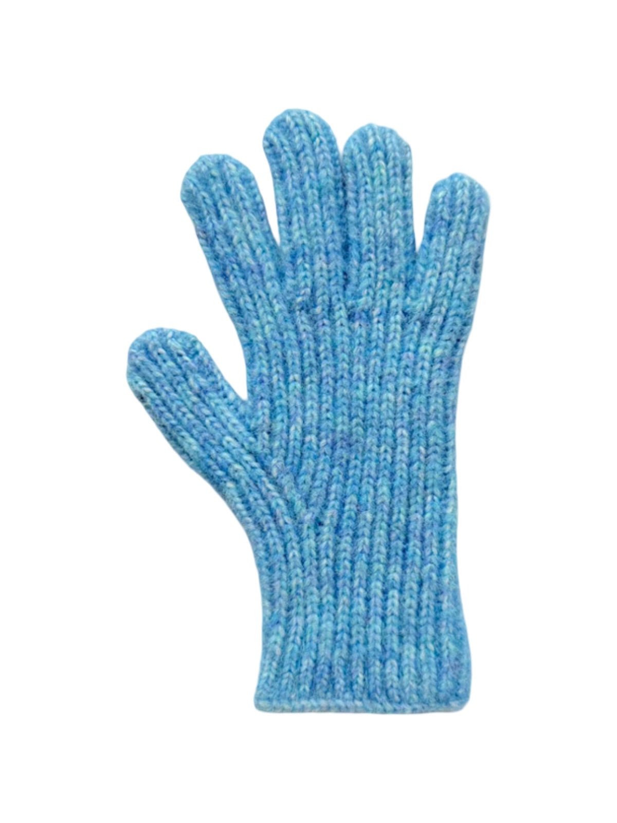 Gants hiver laine côtelée, maille épaisse tactile, douceur chaude unisexe, style casual coloré, taille unique, modèle Tyanne - Gants - Bleu