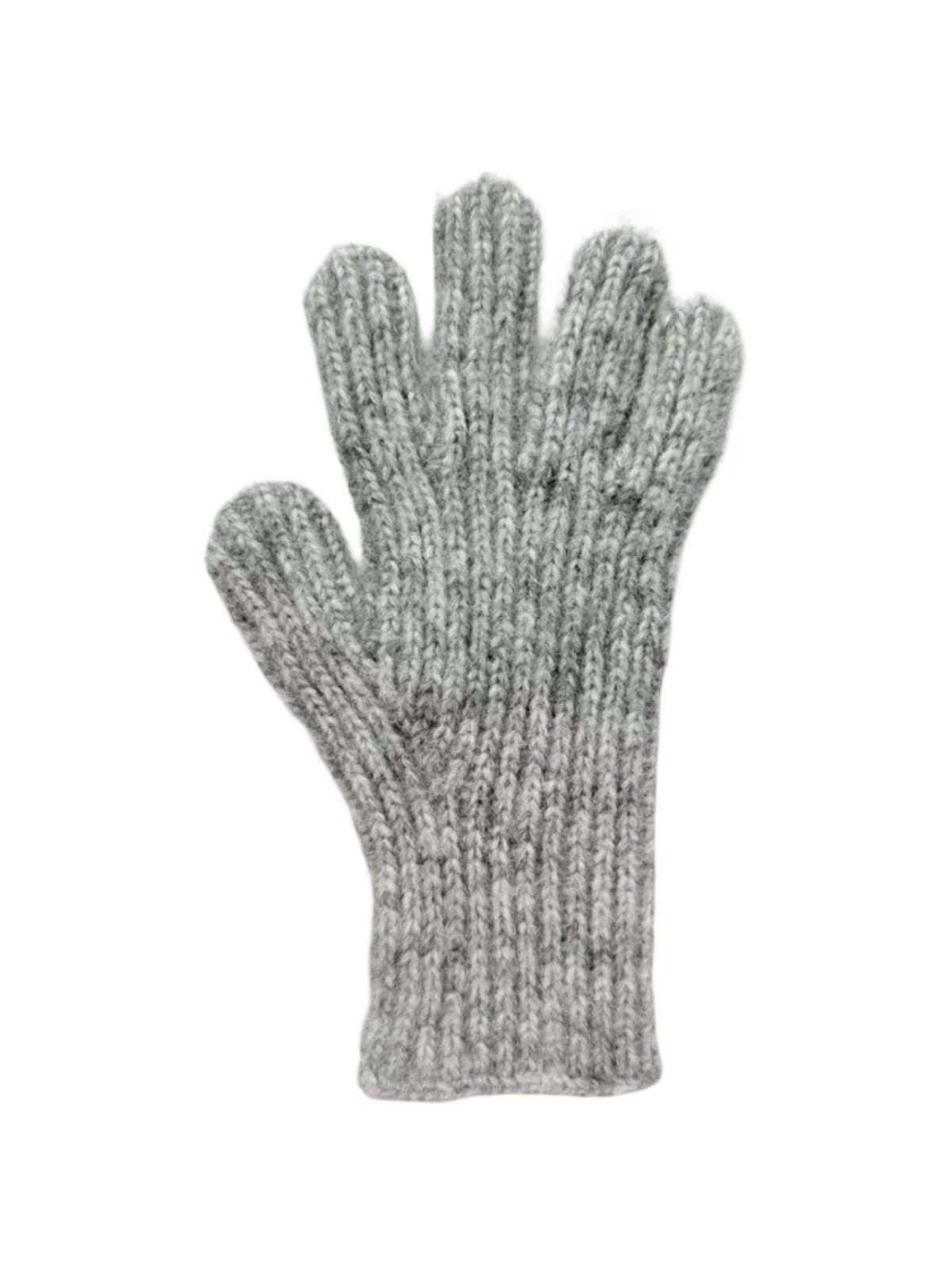 Gants hiver laine côtelée, maille épaisse tactile, douceur chaude unisexe, style casual coloré, taille unique, modèle Tyanne - Gants - Gris