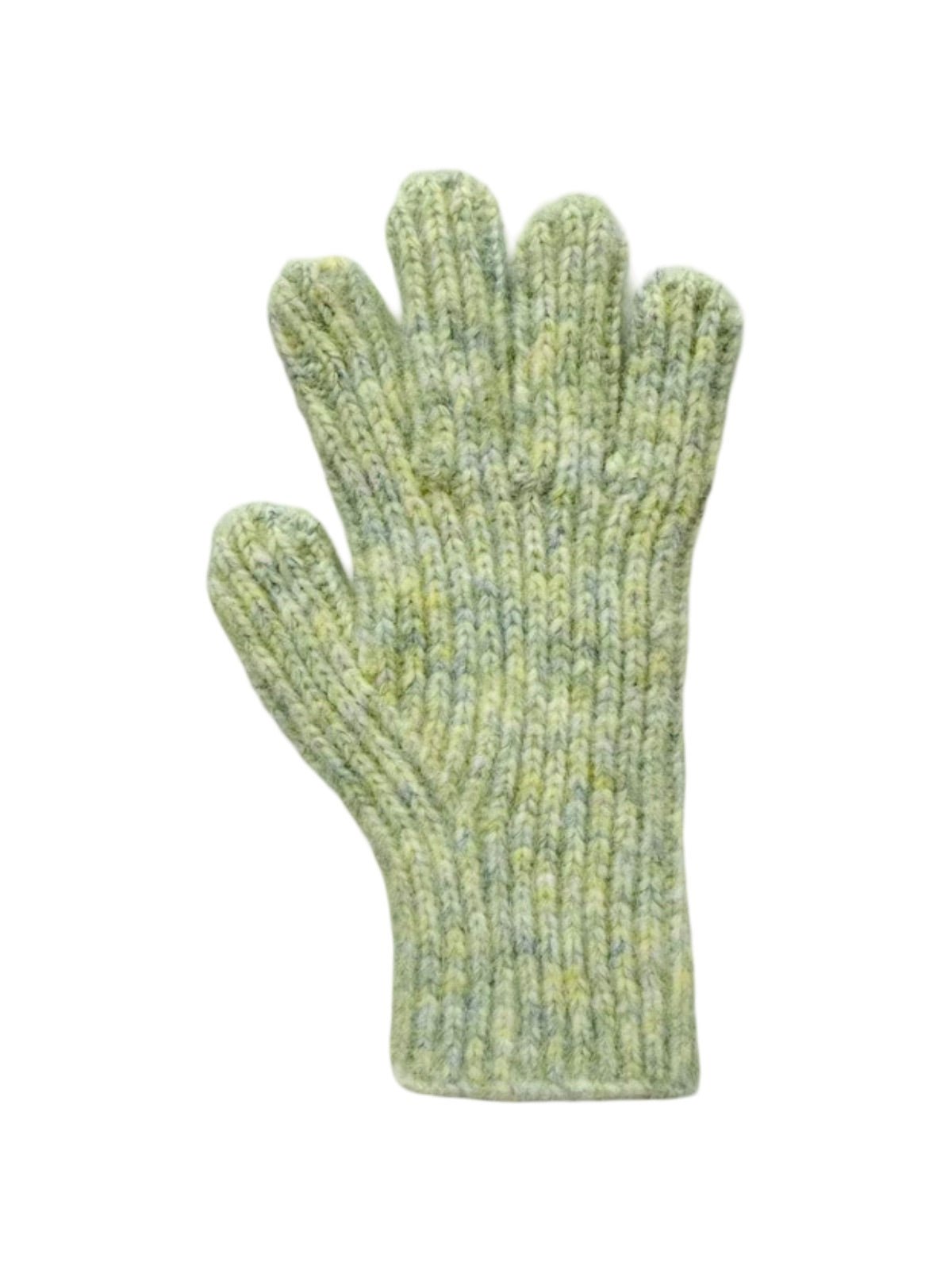 Gants hiver laine côtelée, maille épaisse tactile, douceur chaude unisexe, style casual coloré, taille unique, modèle Tyanne - Gants - Vert