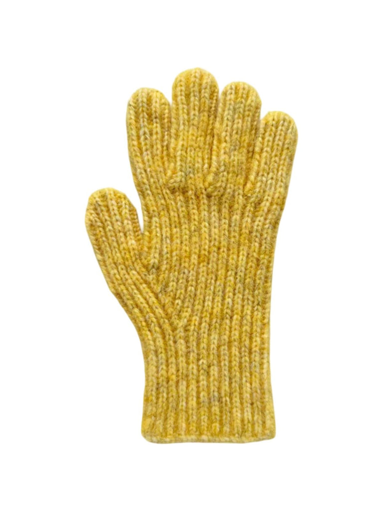 Gants hiver laine côtelée, maille épaisse tactile, douceur chaude unisexe, style casual coloré, taille unique, modèle Tyanne - Gants - Jaune