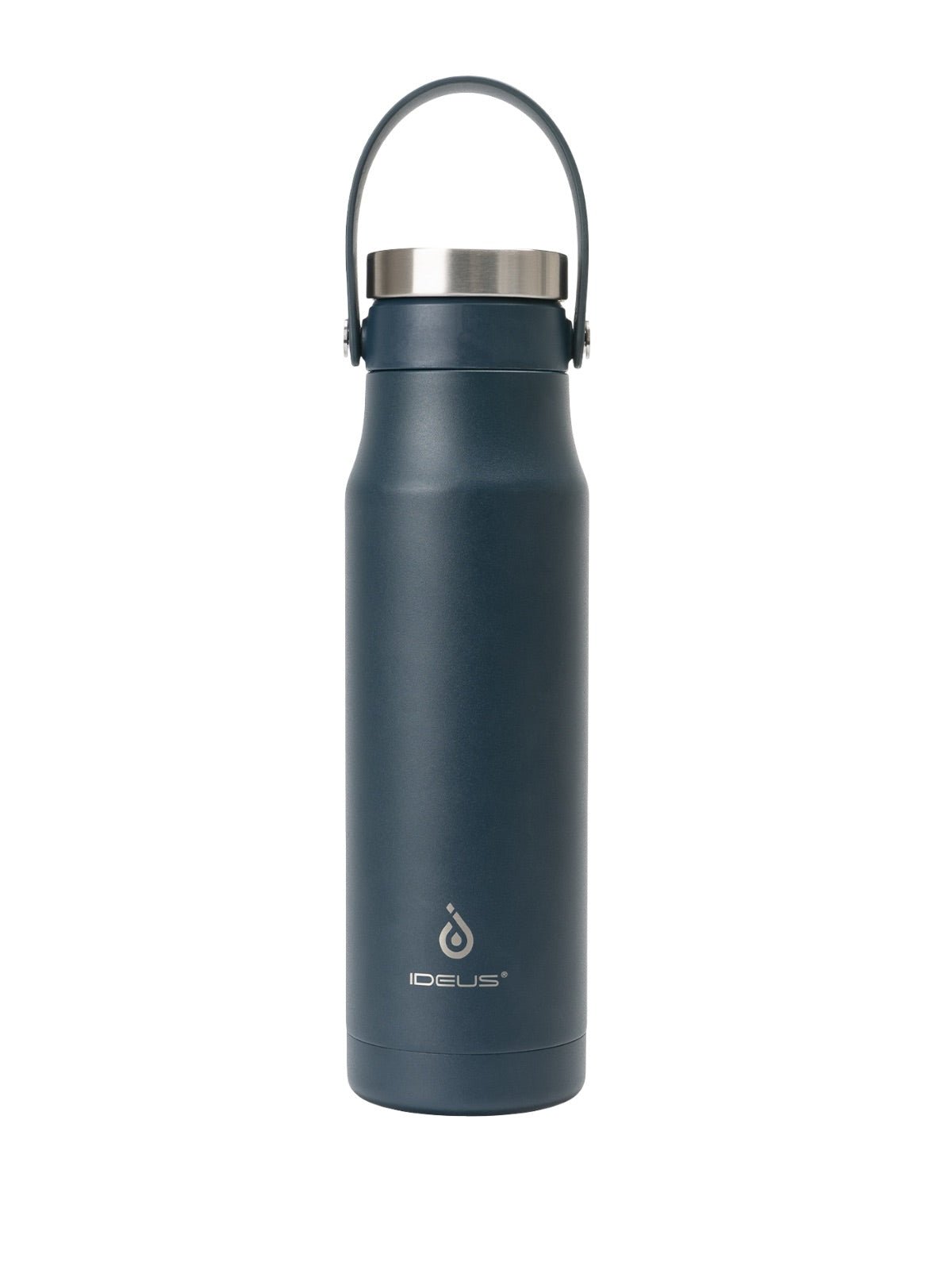 Gourde isotherme en inox 304, gamme IDEUS, bouteille étanche 700ml, poignée portable, maintien chaud 12h froid 24h, revêtement mat, sans BPA, modèle Xami - Gourde et Thermos - Bleu nuit