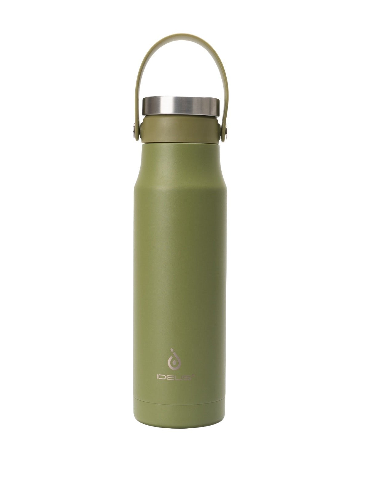 Gourde isotherme en inox 304, gamme IDEUS, bouteille étanche 700ml, poignée portable, maintien chaud 12h froid 24h, revêtement mat, sans BPA, modèle Xami - Gourde et Thermos - Vert
