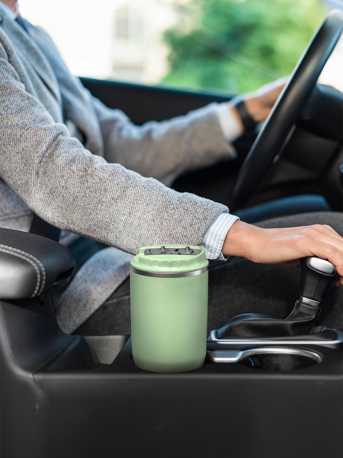 Gourde isotherme, gamme IDEUS, double couvercle, paille en inox, acier inoxydable 304, revêtement poudre, étanche, conserve chaud 12h, froid 6h, 532ml, large ouverture, nettoyage facile, sans BPA, modèle Spark - Gourde et Thermos - Vert