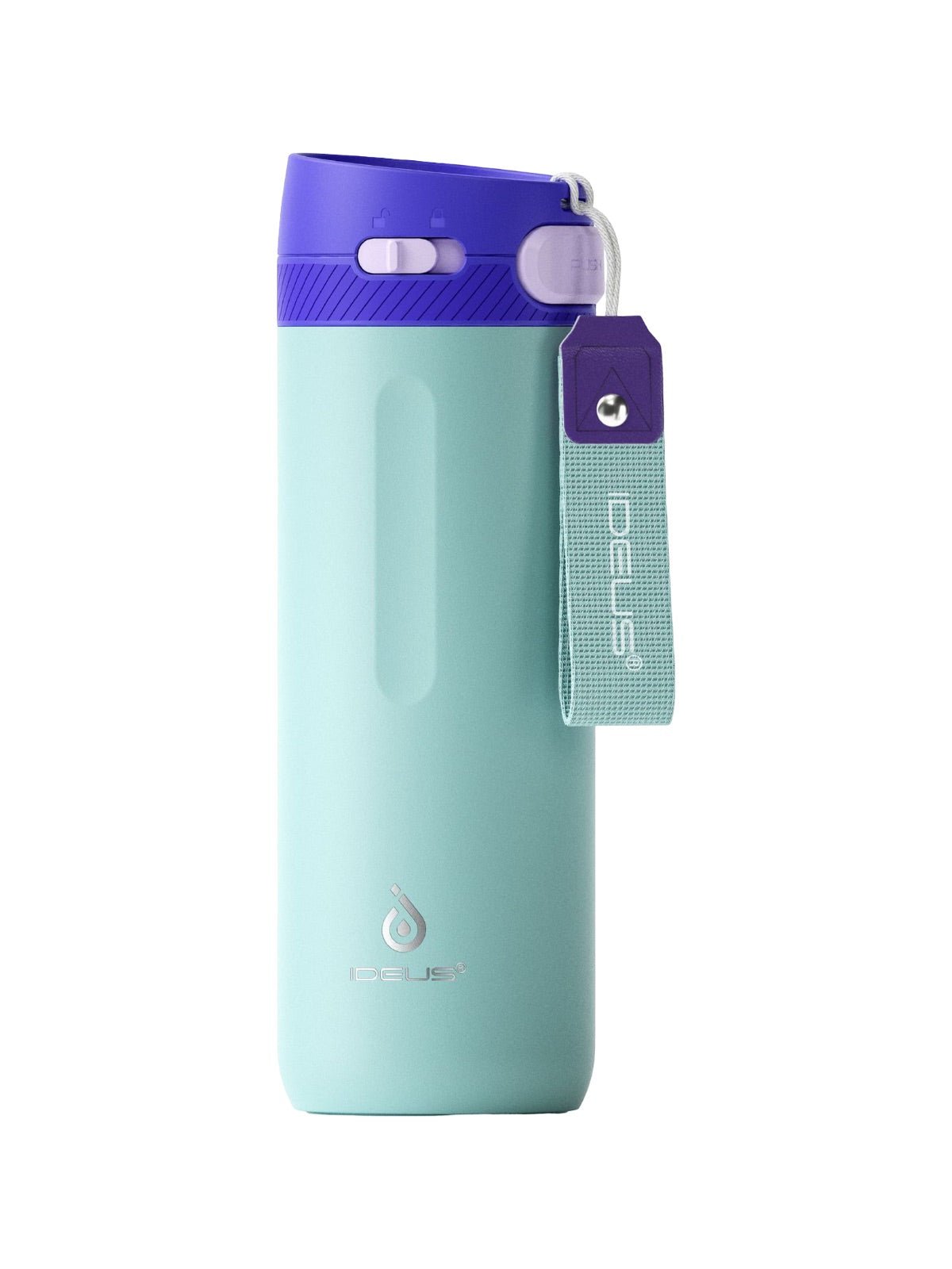 Gourde isotherme IDEUS, bouteille inox 304, double paroi, 600ml, conservation chaud froid, couvercle verrouillable, bouchon étanche, design sport, facile à nettoyer, modèle Torus - Gourde et Thermos - Turquoise
