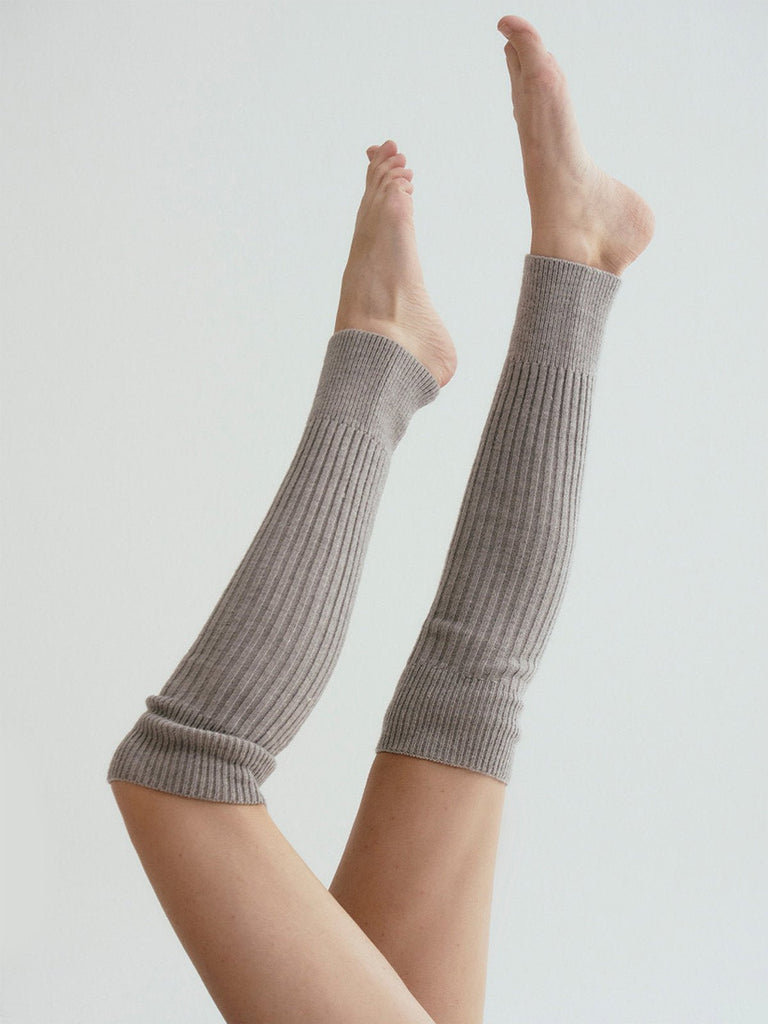Guêtre femme, maille côtelée chaude, accessoire de danse et yoga, protection thermique élégante, modèle Irène - Guêtre - Gris
