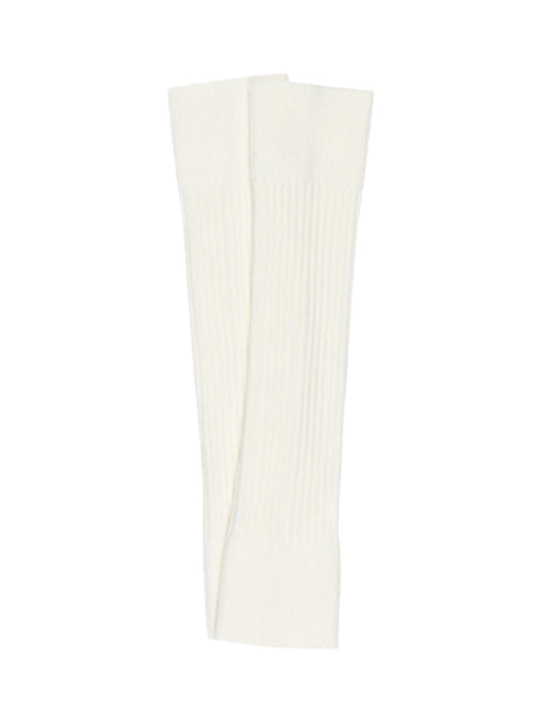 Guêtre femme, maille côtelée chaude, accessoire de danse et yoga, protection thermique élégante, modèle Irène - Guêtre - Blanc