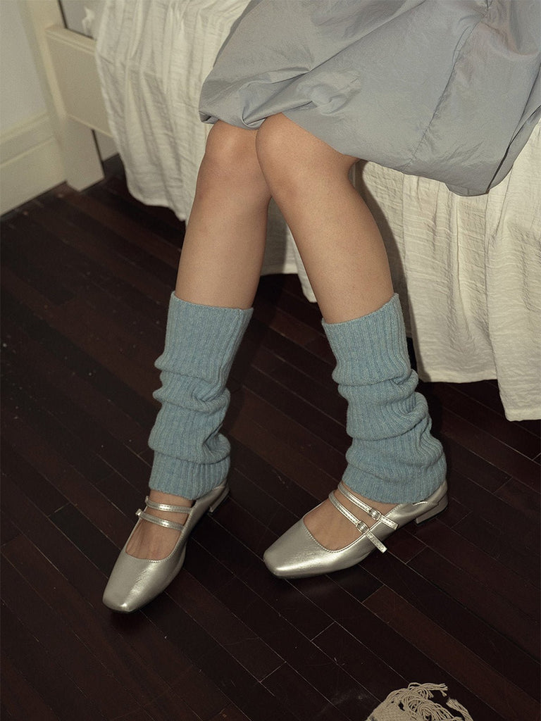 Guêtres chaudes femme, tricot côtelé doux, style décontracté, accessoires d’hiver, confort thermique, look moderne, couleurs variées, modèle Vadine - Guêtre - Bleu