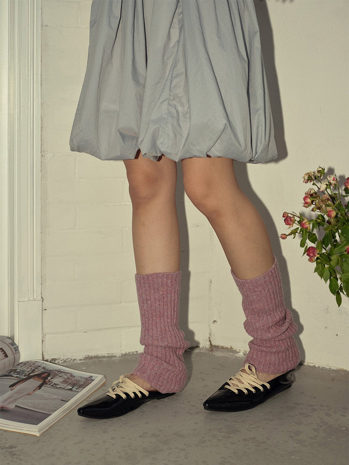Guêtres chaudes femme, tricot côtelé doux, style décontracté, accessoires d’hiver, confort thermique, look moderne, couleurs variées, modèle Vadine - Guêtre - Rose