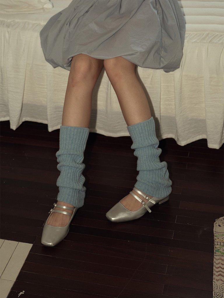 Guêtres chaudes femme, tricot côtelé doux, style décontracté, accessoires d’hiver, confort thermique, look moderne, couleurs variées, modèle Vadine - Guêtre - Bleu
