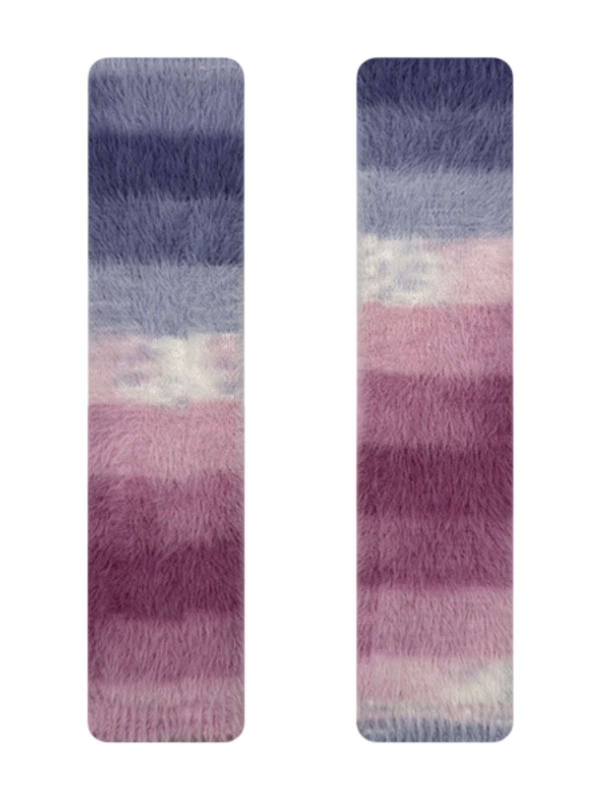 Guêtres douces moelleuses dégradé couleur, accessoires mode hiver, confort thermique, guêtres longues tricotées, chaussettes hautes fantaisie, modèle Gismène - Guêtre - Style 1