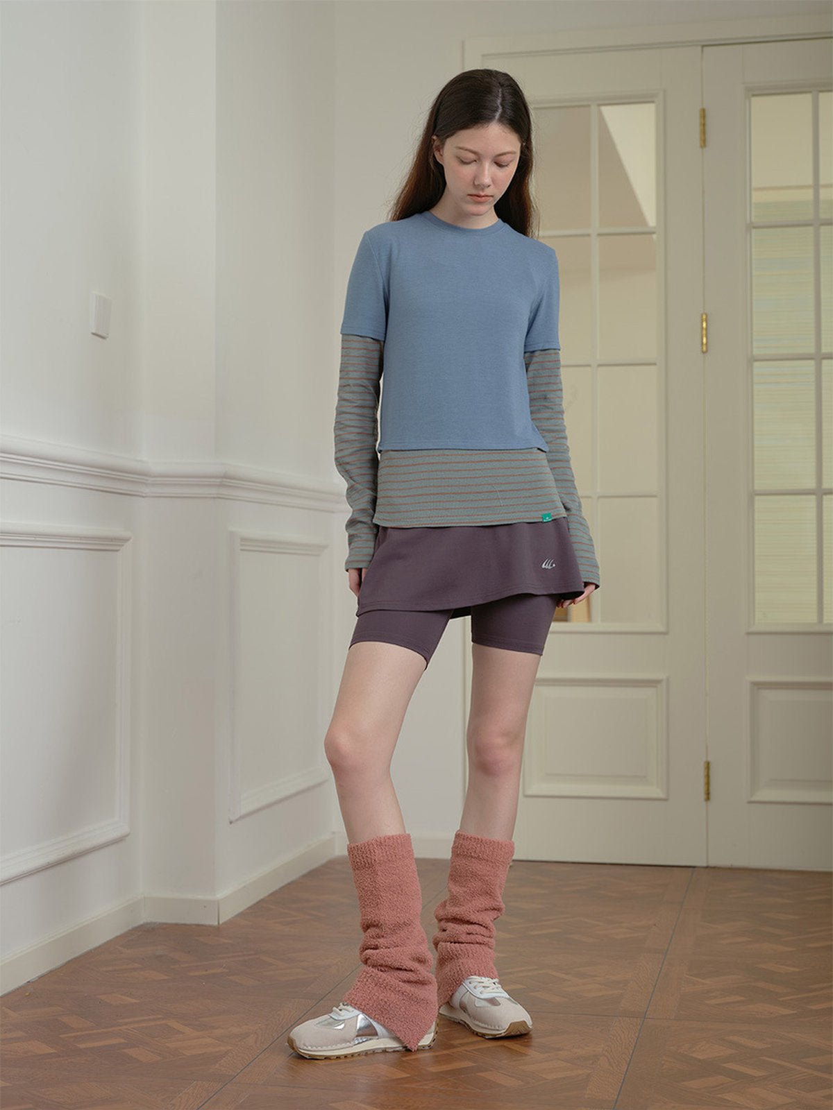 Guêtres en maille douce, guêtres d’hiver confortables, chauffe - jambes femme, accessoires cocooning, style Y2K moderne, guêtres hautes, modèle Arone - Guêtre - Rose