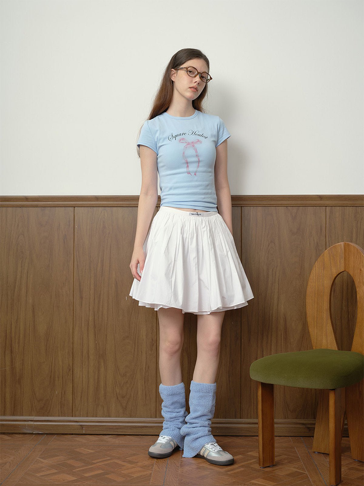 Guêtres en maille douce, guêtres d’hiver confortables, chauffe - jambes femme, accessoires cocooning, style Y2K moderne, guêtres hautes, modèle Arone - Guêtre - Bleu