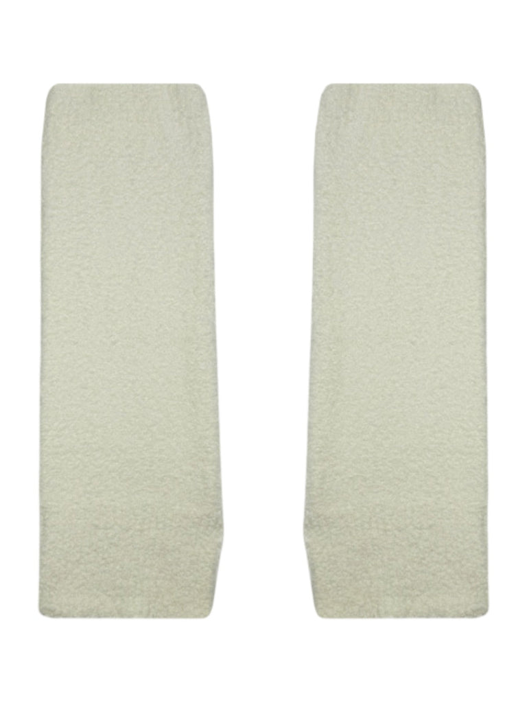 Guêtres en maille douce, guêtres d’hiver confortables, chauffe - jambes femme, accessoires cocooning, style Y2K moderne, guêtres hautes, modèle Arone - Guêtre - Blanc