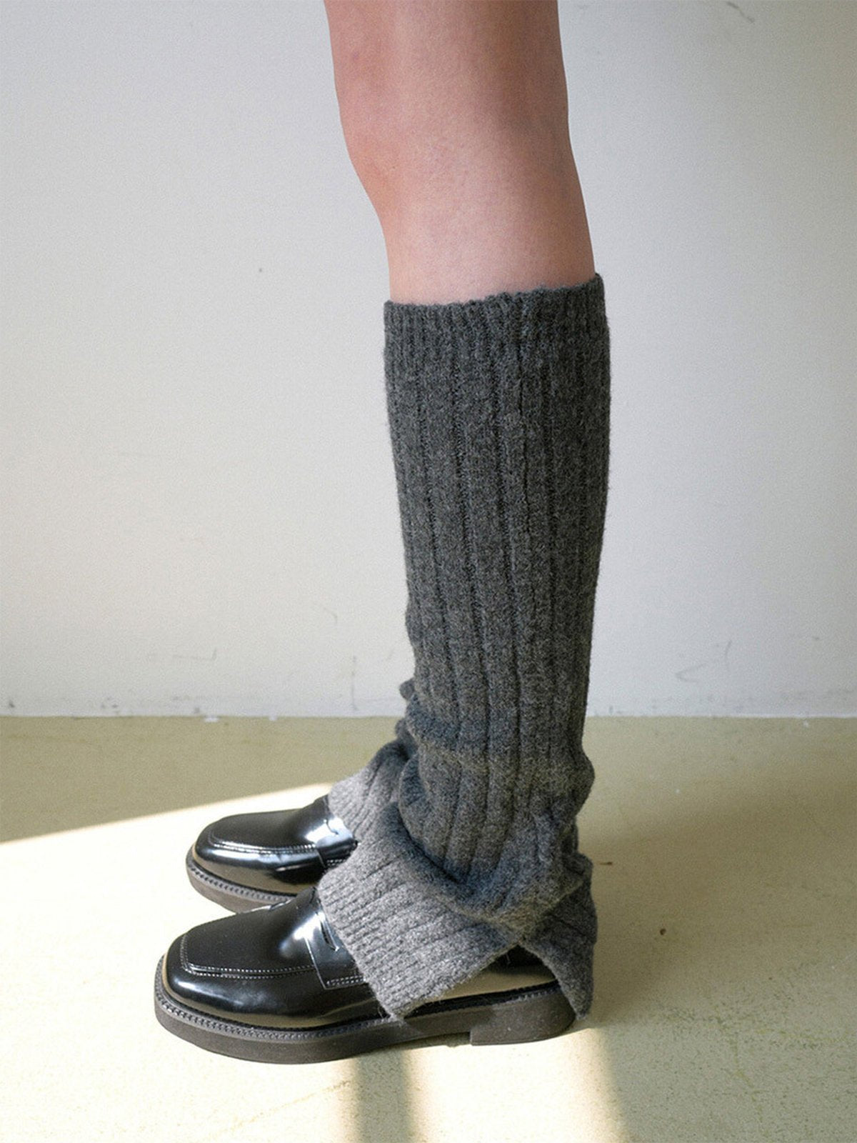 Guêtres évasées femme laine, tricot chaudes, accessoires hiver mode, guêtres longues côtelées, guêtres confortables chaussures, modèle Étime - Guêtre - Multicolore 1