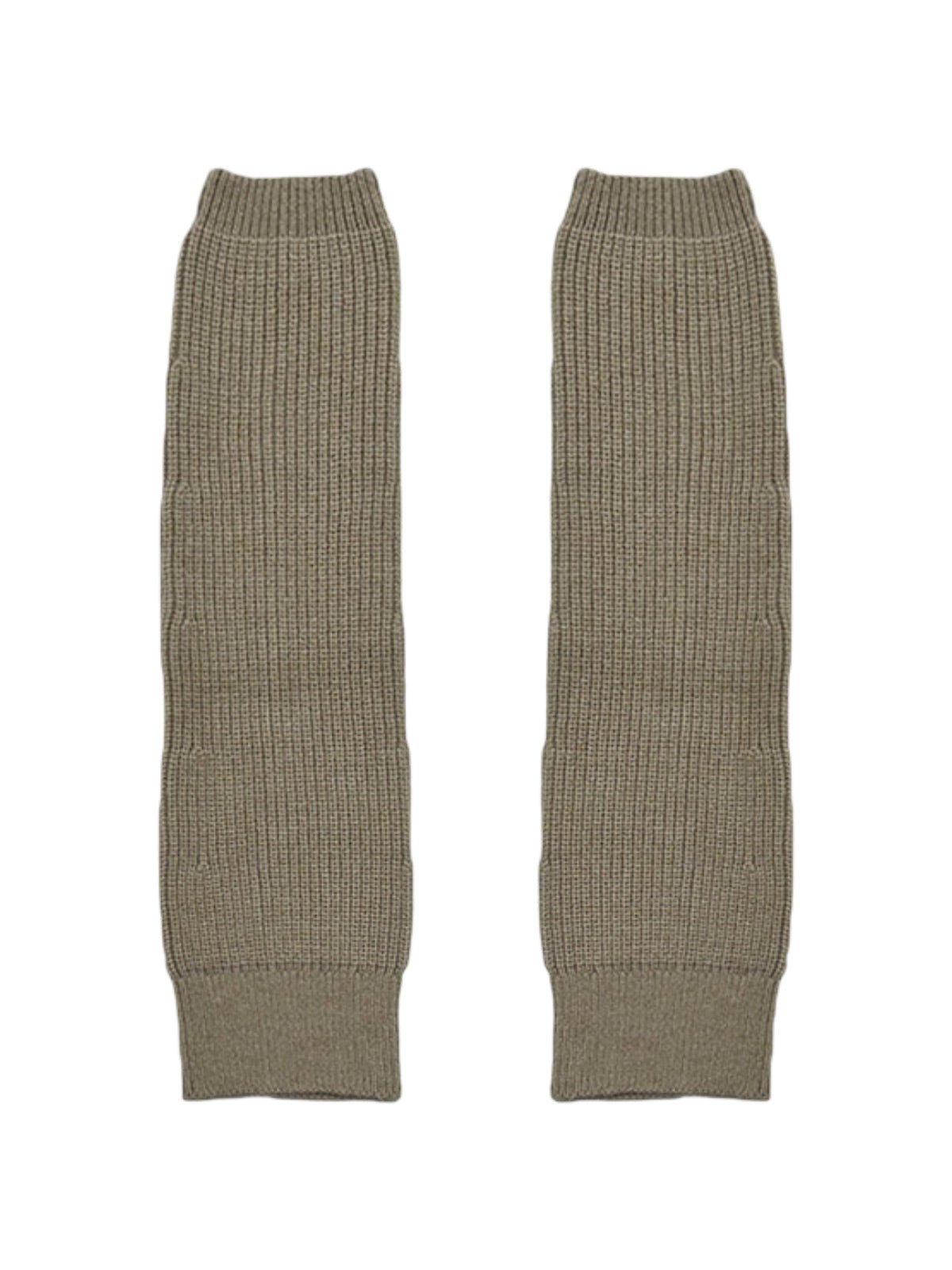 Guêtres femme, chaussettes hautes tricotées, accessoires jambes hiver, maille chaude douce, yoga danse streetwear, modèle Komine - Guêtre - Taupe
